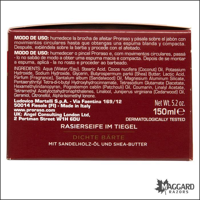 Proraso Sandalwood with Shea Butter Shaving Soap, 5.2oz