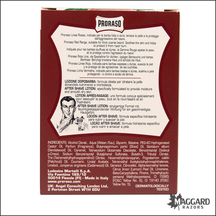 Proraso Sandalwood and Shea Oil Aftershave Splash, 100ml