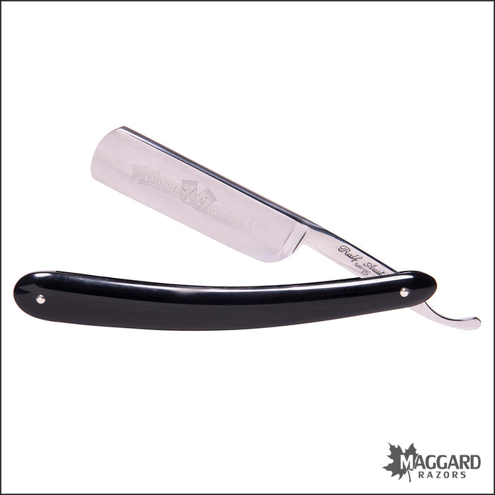 NEW Ralf Aust 121NPKS-R - 6/8" Round Point, Black Synthetic Handle, Professionally Honed Straight Razor