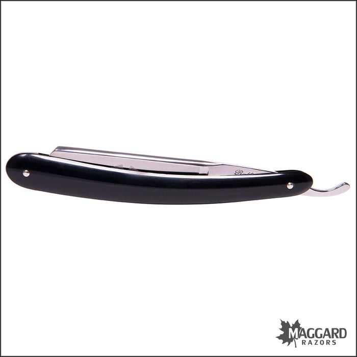 NEW Ralf Aust 121NPKS-R - 6/8" Round Point, Black Synthetic Handle, Professionally Honed Straight Razor