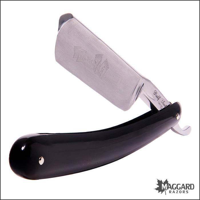 NEW Ralf Aust 121NPKS-R - 6/8" Round Point, Black Synthetic Handle, Professionally Honed Straight Razor