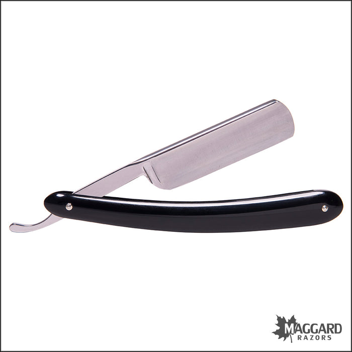 NEW Ralf Aust 121NPKS-R - 6/8" Round Point, Black Synthetic Handle, Professionally Honed Straight Razor