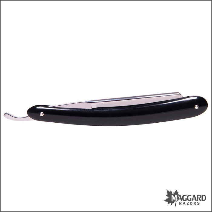 NEW Ralf Aust 121NPKS-R - 6/8" Round Point, Black Synthetic Handle, Professionally Honed Straight Razor