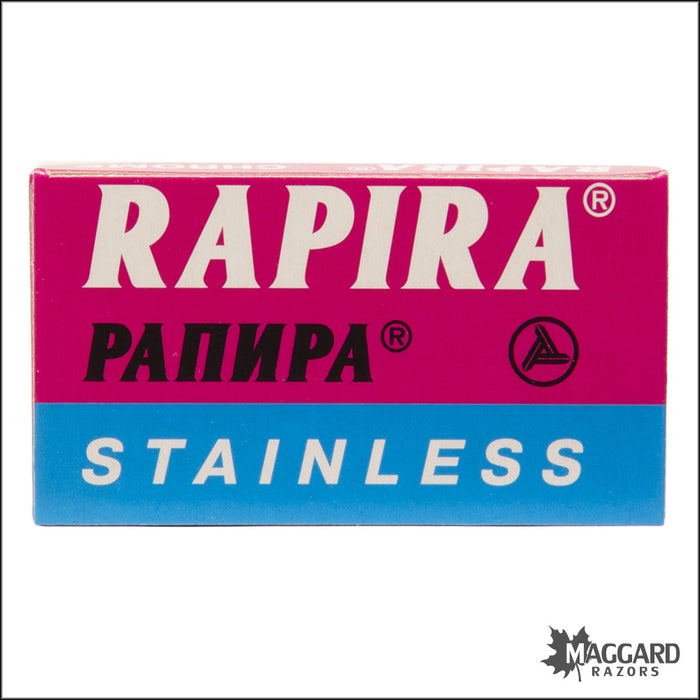 Rapira Stainless Chrome Double Edge Razor Blades, 5 blades