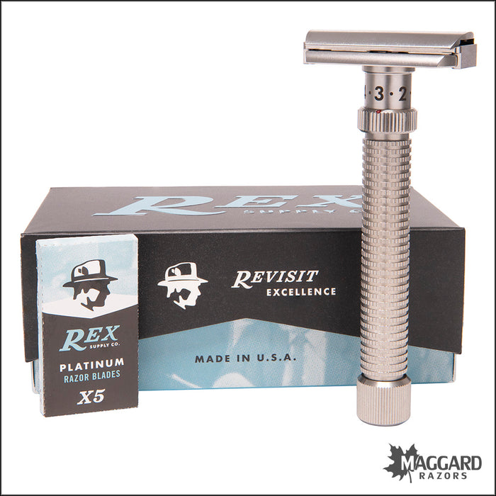 Rex Supply Co. Ambassador XL Adjustable Stainless Steel DE Razor