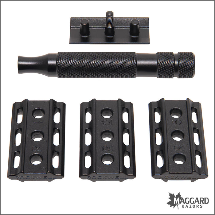 Rockwell Razors 6S Adjustable Stainless Steel DE Safety Razor, Matte Black