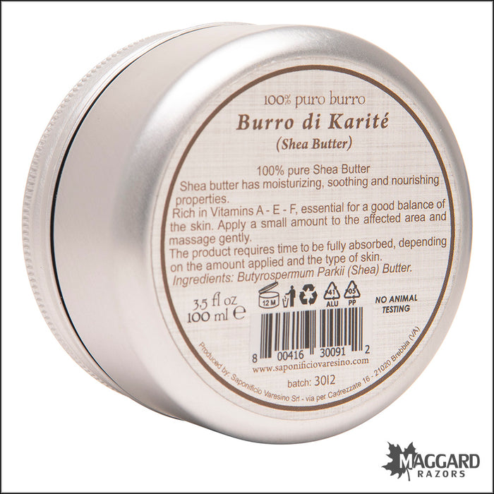 Saponificio Varesino Burro di Karité, Pure Shea Butter Pre-Shave Skin Treatment, 3.5oz