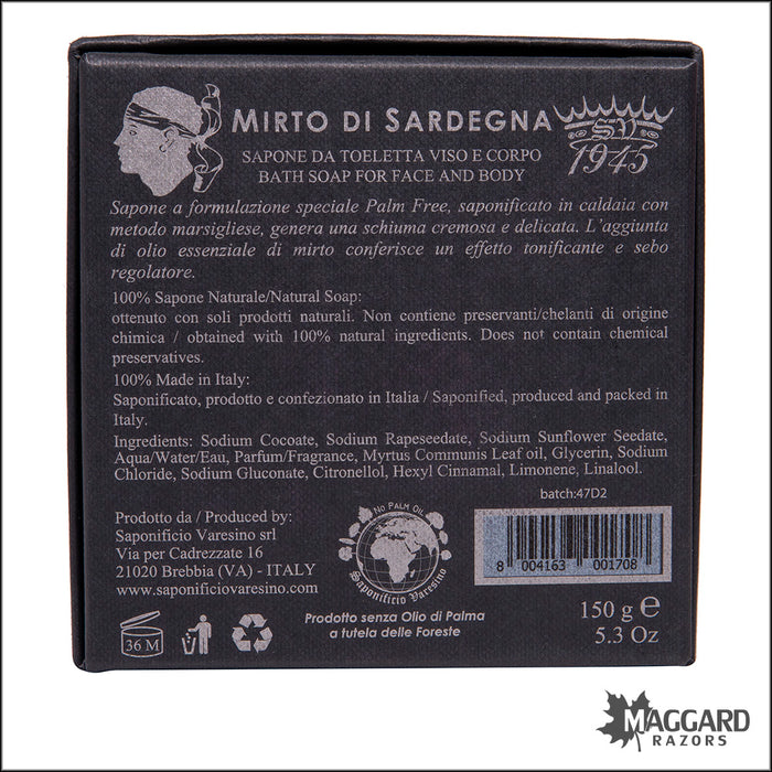 Saponificio Varesino Mirto di Sardegna Bath Soap, 150g