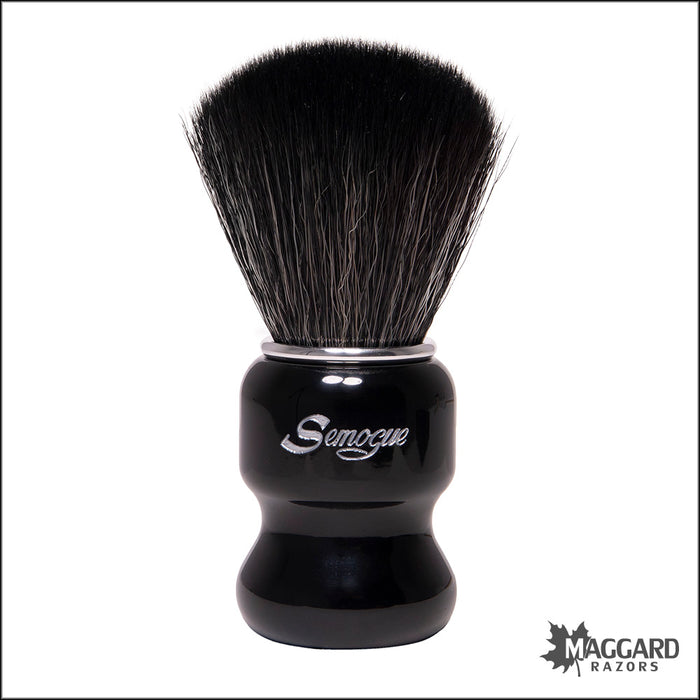 Semogue Torga C5 Onyx Synthetic Shaving Brush, Black Resin Handle, 24mm