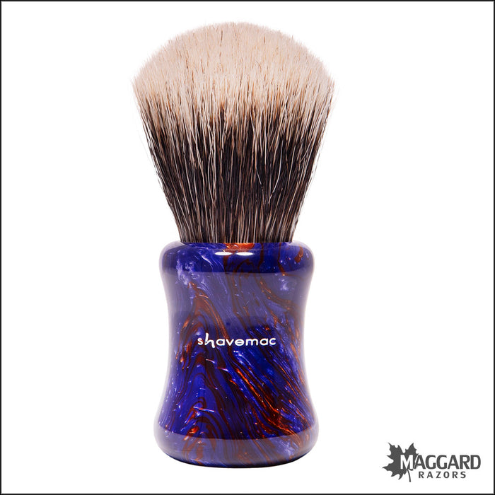 Shavemac 386-002-D01-2B-F Violet and Bronze Handle Silvertip D01 2-Band Badger Shaving Brush, 24mm Fan