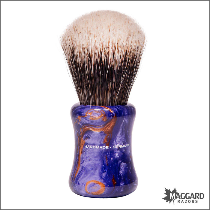 Shavemac 386-002-D01-2B-F Violet and Bronze Handle Silvertip D01 2-Band Badger Shaving Brush, 24mm Fan