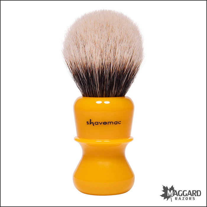 Shavemac 82-309-2B-B Butterscotch Handle Silvertip 2-Band Badger Shaving Brush, 24mm Bulb