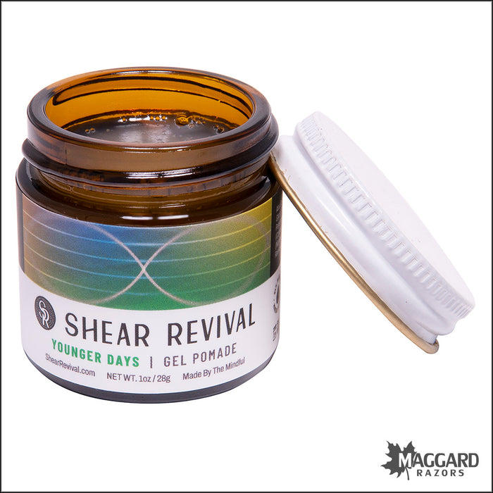 Shear Revival Younger Days Water Based Medium Hold Pomade, Travel Size 1oz