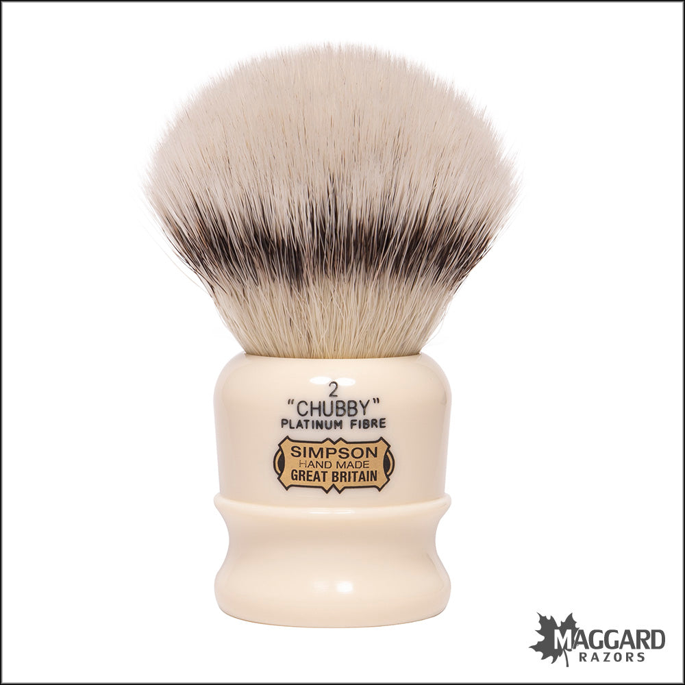 Simpson Chubby 2 Platinum Fibre Synthetic Shaving Brush, 27mm — Maggard ...