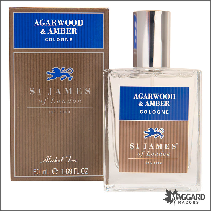 St James of London Agarwood and Amber Cologne, 50ml - Alcohol Free