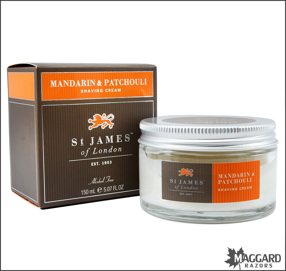 St James of London Mandarin and Patchouli Shave Cream, 150ml