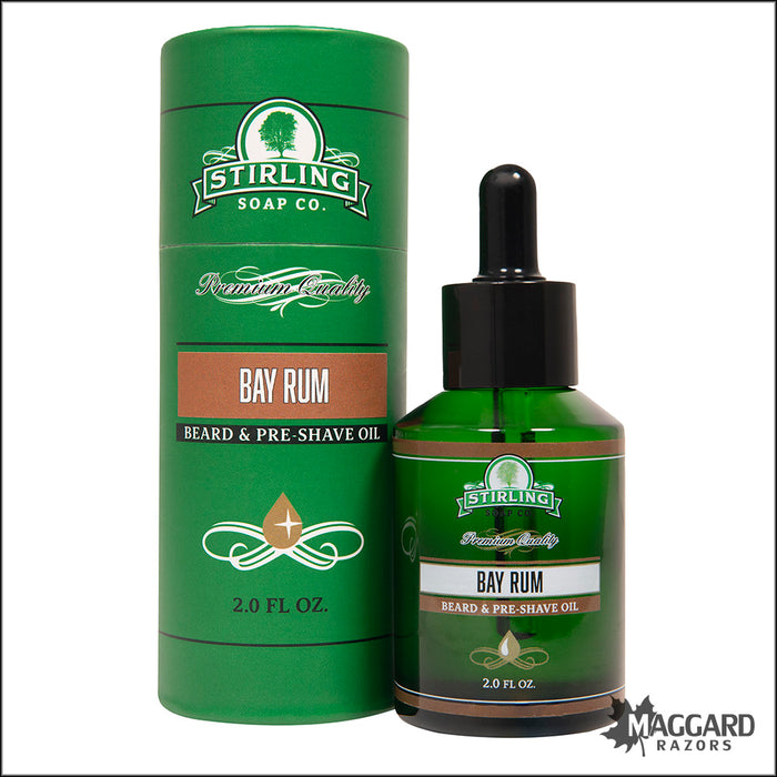 Stirling Soap Co. Bay Rum Beard and Pre-Shave Oil, 2oz