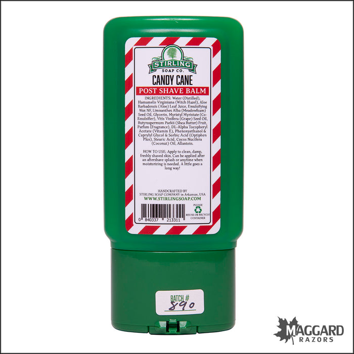 Stirling Soap Co. Candy Cane Aftershave Balm, 4oz - Seasonal Release