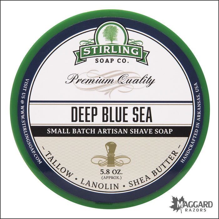Stirling Soap Co. Deep Blue Sea Shaving Soap, 5.8oz