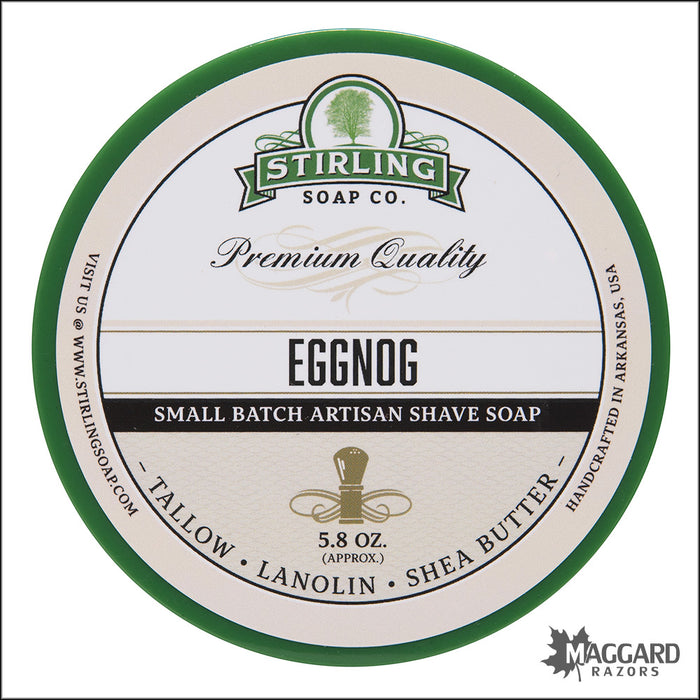 Stirling Soap Co. Eggnog Shaving Soap, 5.8oz - Seasonal Release
