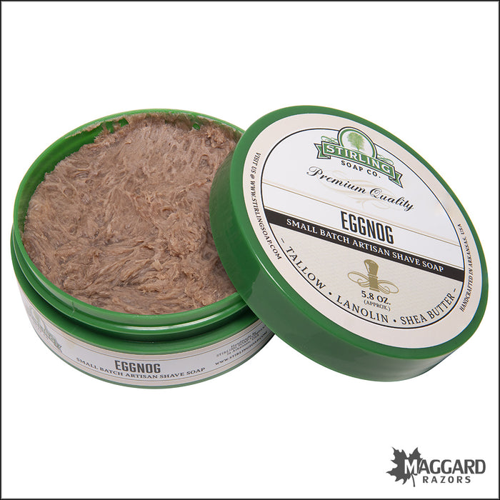 Stirling Soap Co. Eggnog Shaving Soap, 5.8oz - Seasonal Release