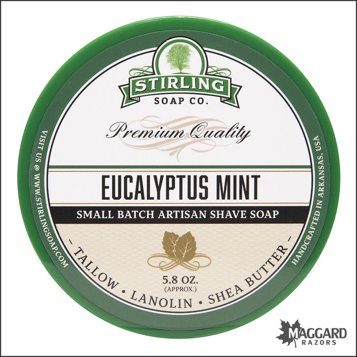 Stirling Soap Co. Eucalyptus Mint Shaving Soap, 5.8oz