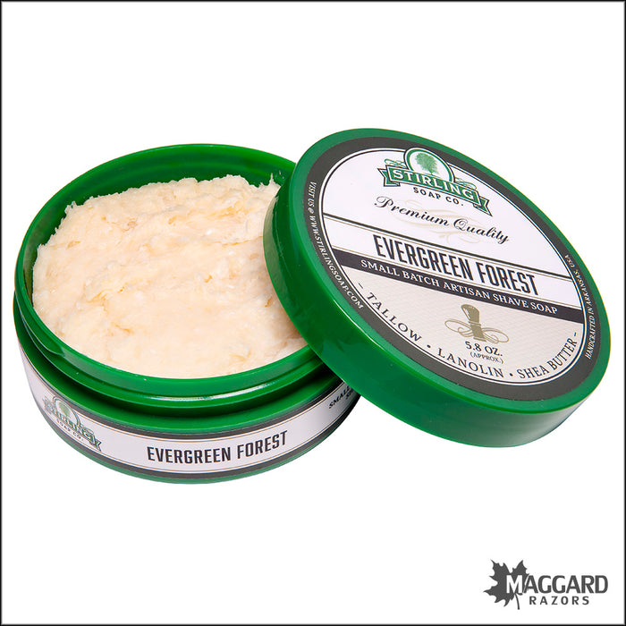 Stirling Soap Co. Evergreen Forest Artisan Shaving Soap, 5.8oz