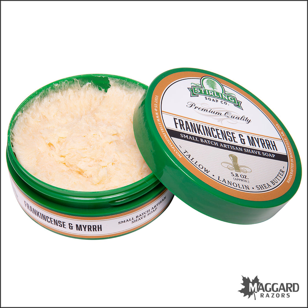 Stirling Soap Co. Frankincense and Myrrh Shaving Soap, 5.8oz - Seasona ...