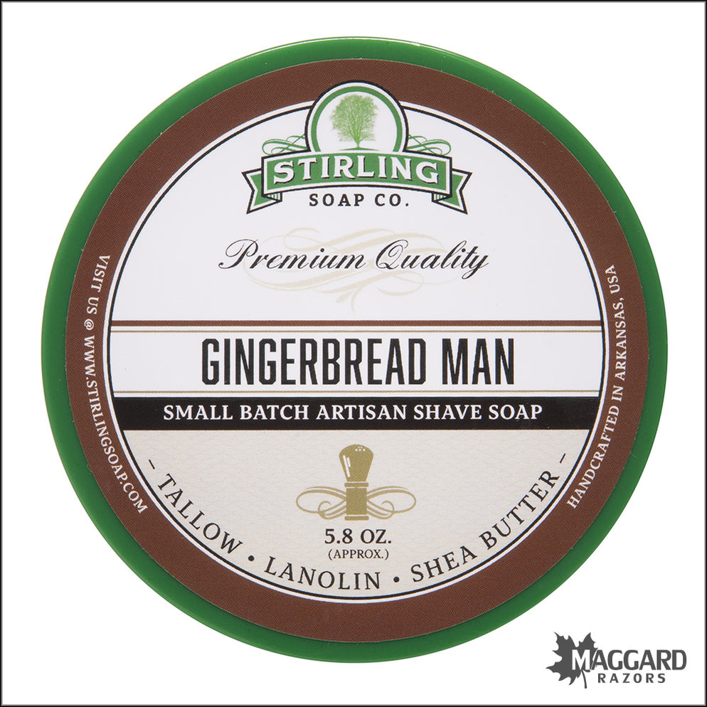 Stirling Soap Co. Gingerbread Man Shaving Soap, 5.8oz - Seasonal Relea ...