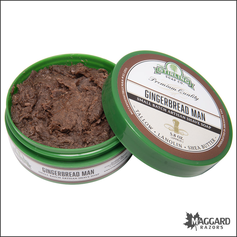 Stirling Soap Co. Gingerbread Man Shaving Soap, 5.8oz - Seasonal Relea ...