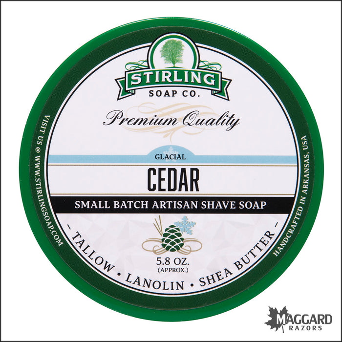 Stirling Soap Co. Glacial Cedar Shaving Soap, 5.8oz - Seasonal Release