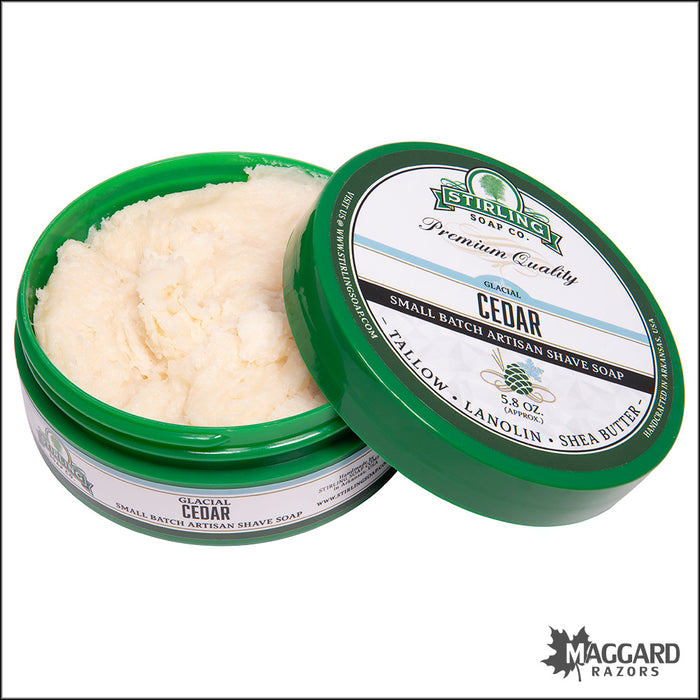 Stirling Soap Co. Glacial Cedar Shaving Soap, 5.8oz - Seasonal Release