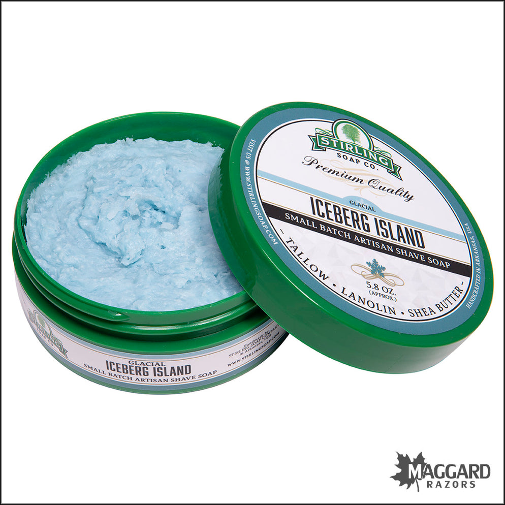 Stirling Soap Co. Glacial Iceberg Island Shaving Soap, 5.8oz - Seasona ...