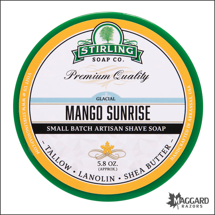 Stirling Soap Co. Glacial Mango Sunrise Shaving Soap, 5.8oz - Seasonal Release