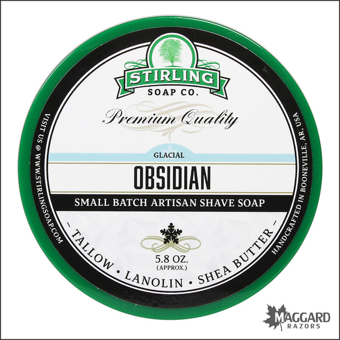 Stirling Soap Co. Glacial Obsidian Shaving Soap, 5.8oz - Seasonal Release