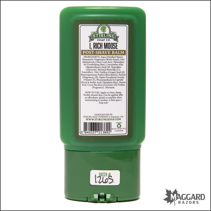 Stirling Soap Co. I, Rich Moose Aftershave Balm, 4oz - Seasonal Release