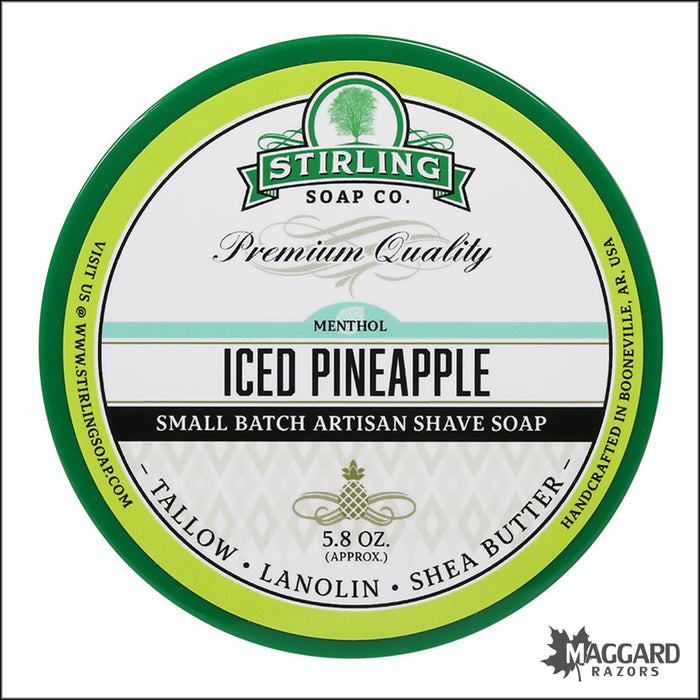 Stirling Soap Co. Iced Pineapple Shaving Soap, 5.8oz - Seasonal Release
