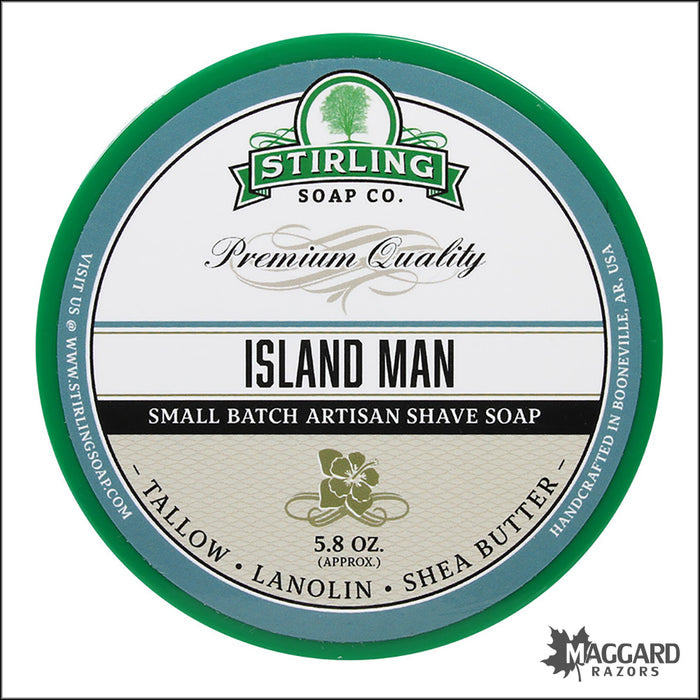 Stirling Soap Co. Island Man Shaving Soap, 5.8oz - Seasonal Release