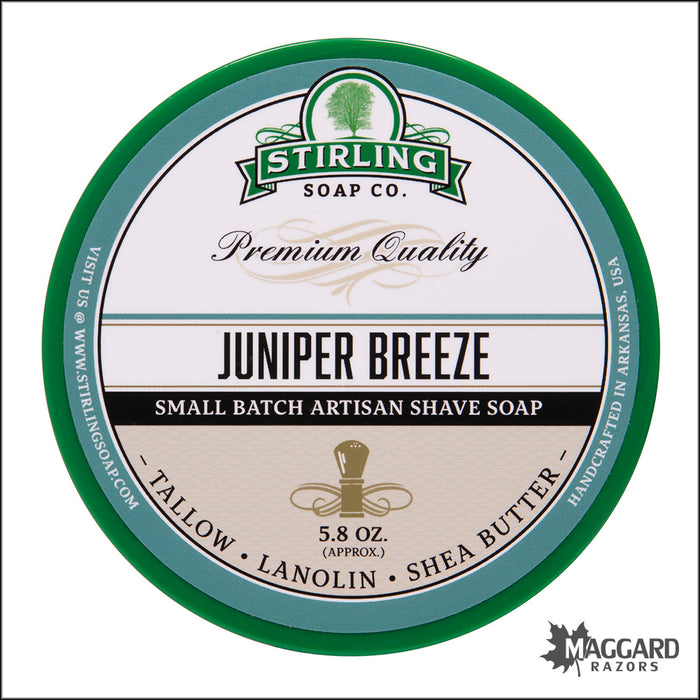 Stirling Soap Co. Juniper Breeze Shaving Soap, 5.8oz - Seasonal Release