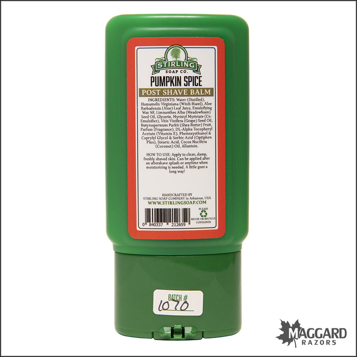 Stirling Soap Co. Pumpkin Spice Aftershave Balm, 4oz - Seasonal Release
