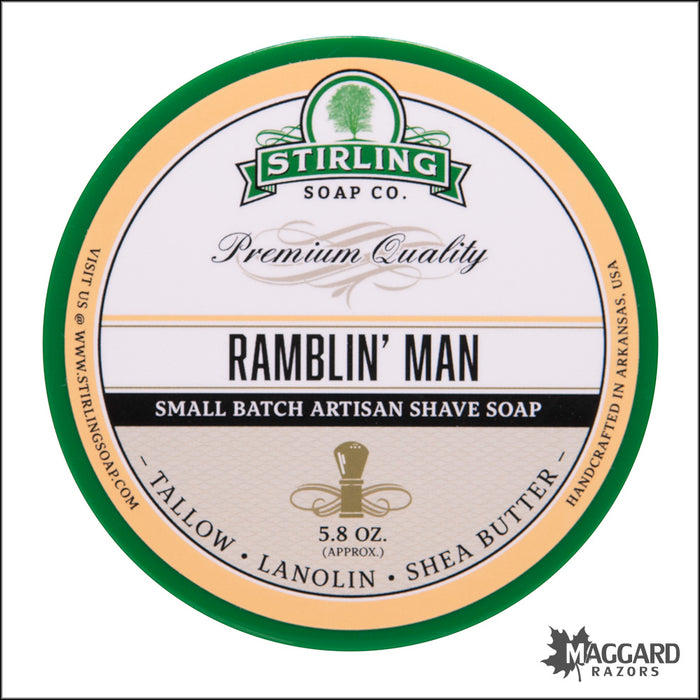 Stirling Soap Co. Ramblin' Man Shaving Soap, 5.8oz
