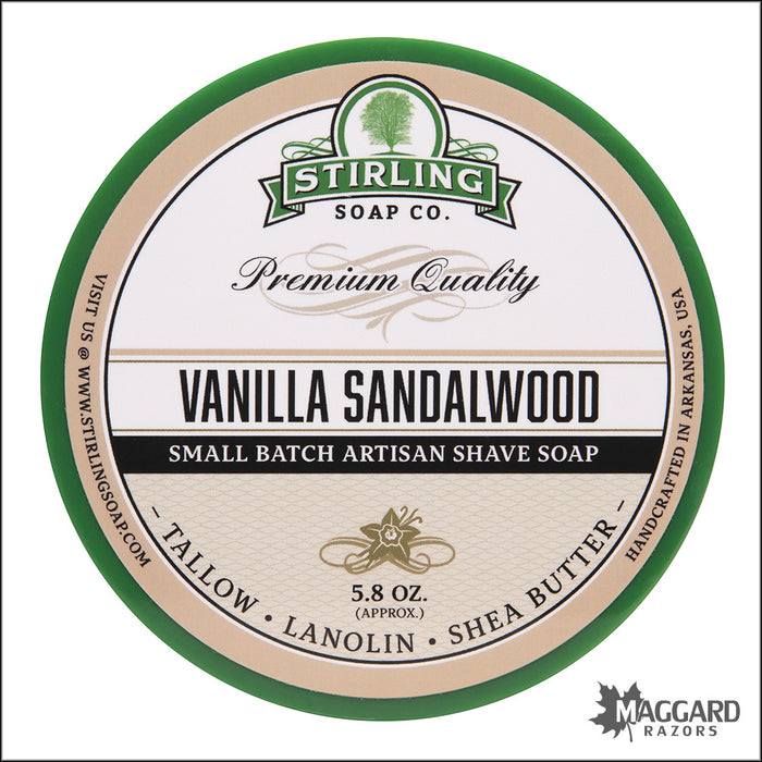 Stirling Soap Co. Vanilla Sandalwood Shaving Soap, 5.8oz