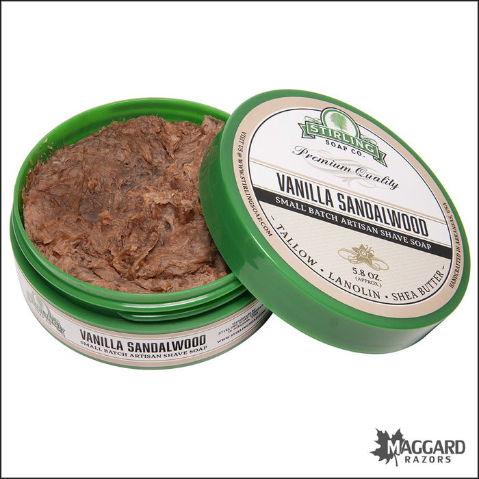 Stirling Soap Co. Vanilla Sandalwood Shaving Soap, 5.8oz