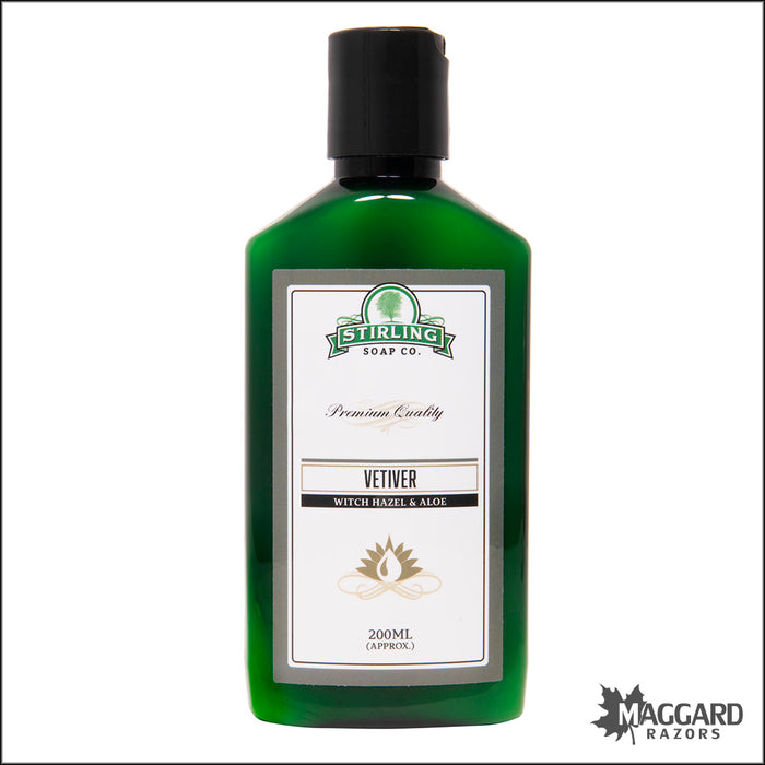 Stirling Soap Co. Vetiver Witch Hazel and Aloe Aftershave, 200ml
