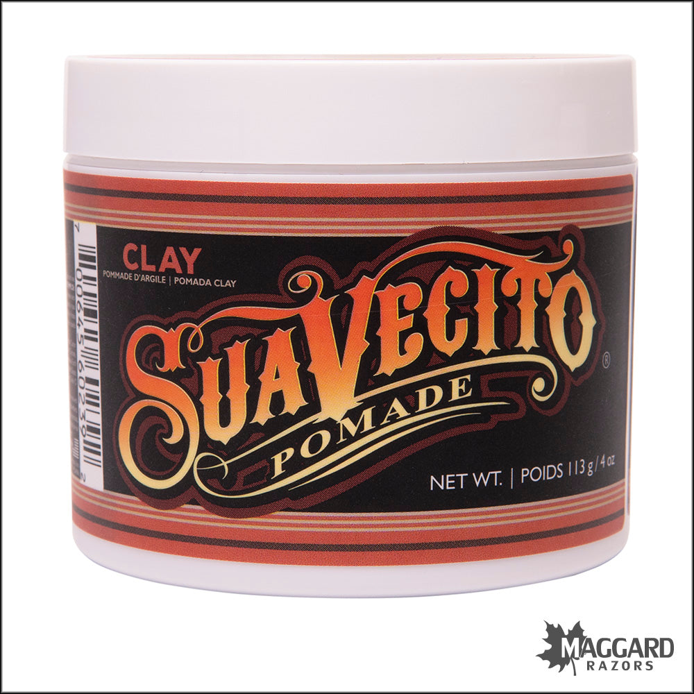 Suavecito Clay Pomade, Firm Hold, Low Shine - 4oz — Maggard Razors