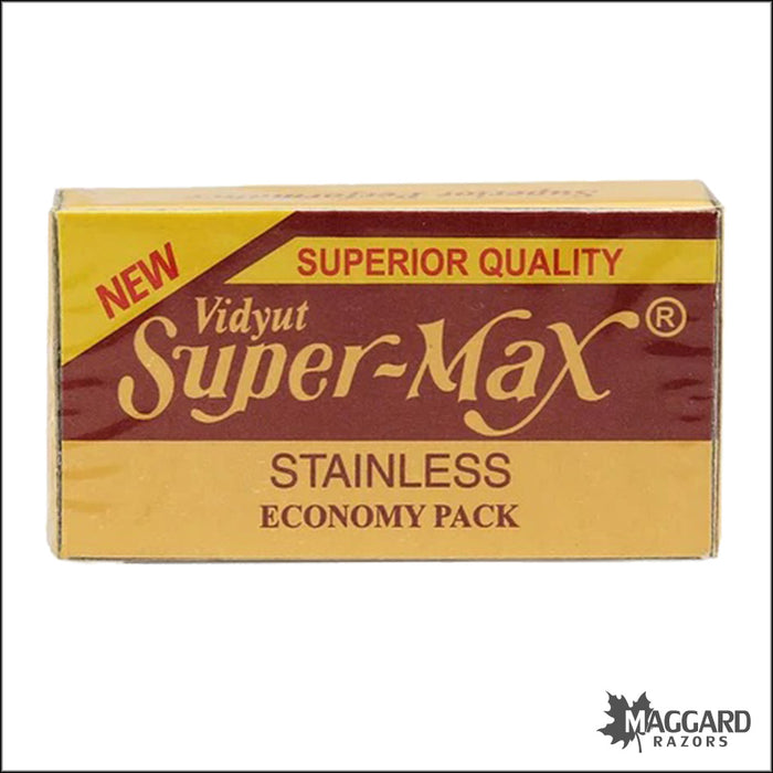 Super-Max Stainless Double Edge Safety Razor Blades, 10 blades