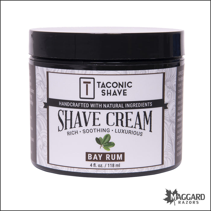 Taconic Shave Bay Rum Organic Shave Cream, 4oz