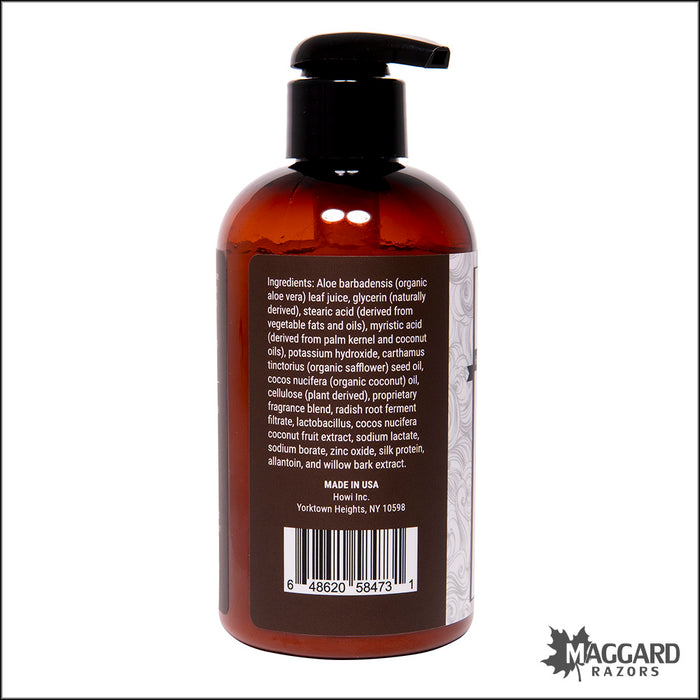 Taconic Shave Bay Rum Organic Shave Cream, 8oz Pump Bottle