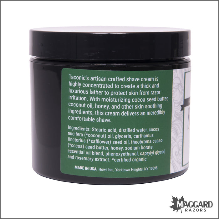 Taconic Shave Eucalyptus Mint Organic Shave Cream, 4oz