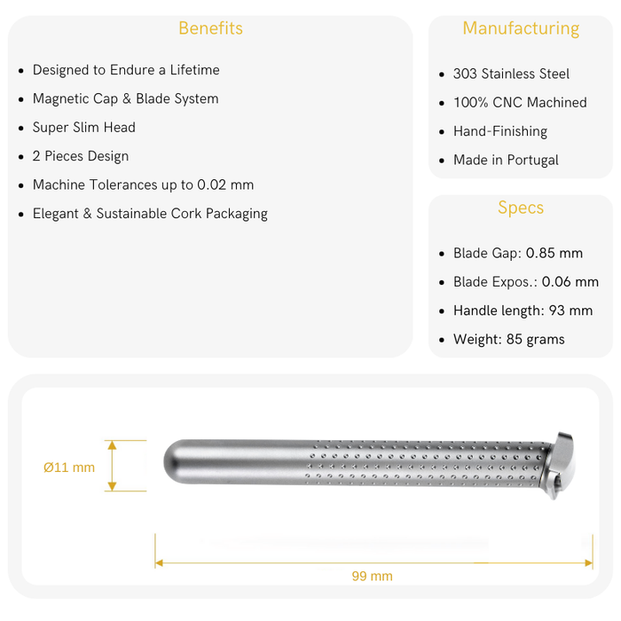 Tatara Razors Amakuni Stainless Steel Single Edge Safety Razor, Silver ...